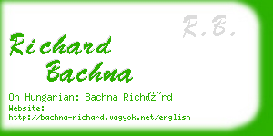 richard bachna business card